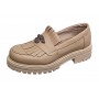 Pantofi dama casual din piele naturala box - Model Cleopatra Bej